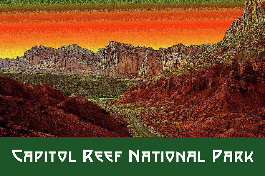 Capitol Reef National Park Digital Art by Chuck Mountain