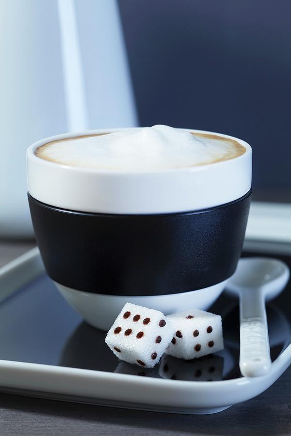 Cappuccino And Dice-shaped Sugar Cubes Photograph by Taube, Franziska