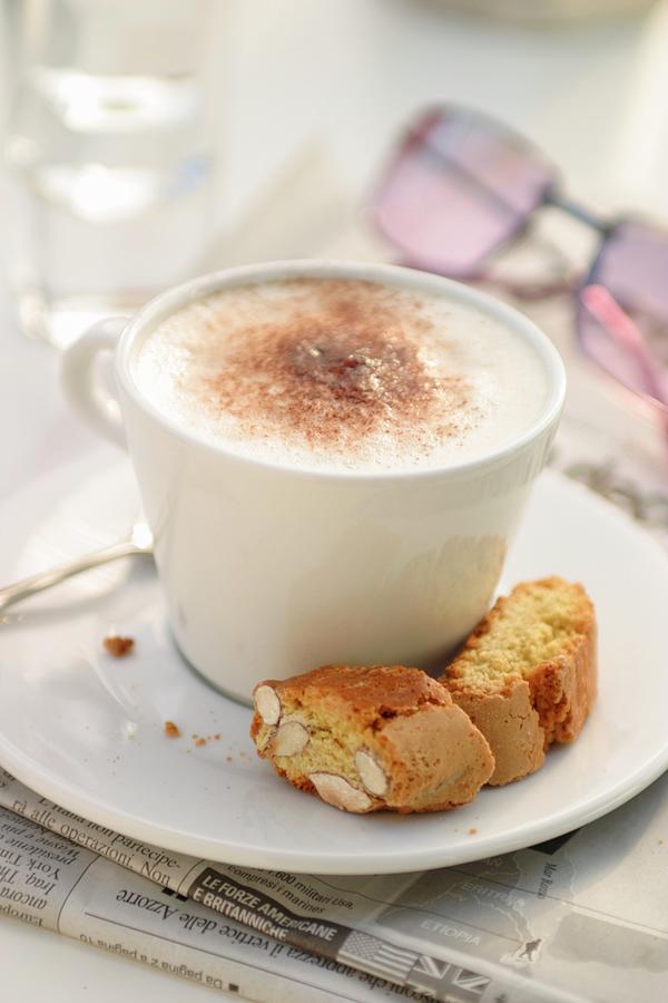 Cappuccino With Cantuccini Photograph by Myles New