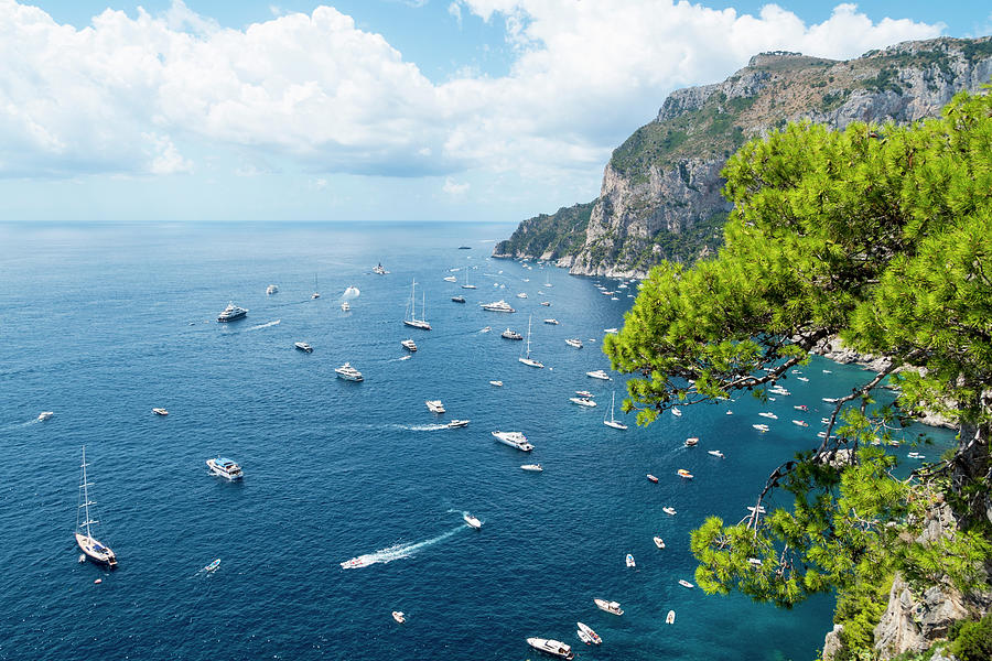 Blue Digital Art - Capri Island, Campania, Italy by John Philip Harper