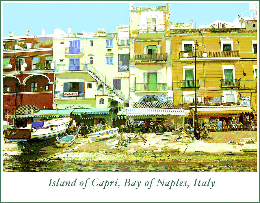 Capri, Italy, Street Scene Digital Art by A Macarthur Gurmankin