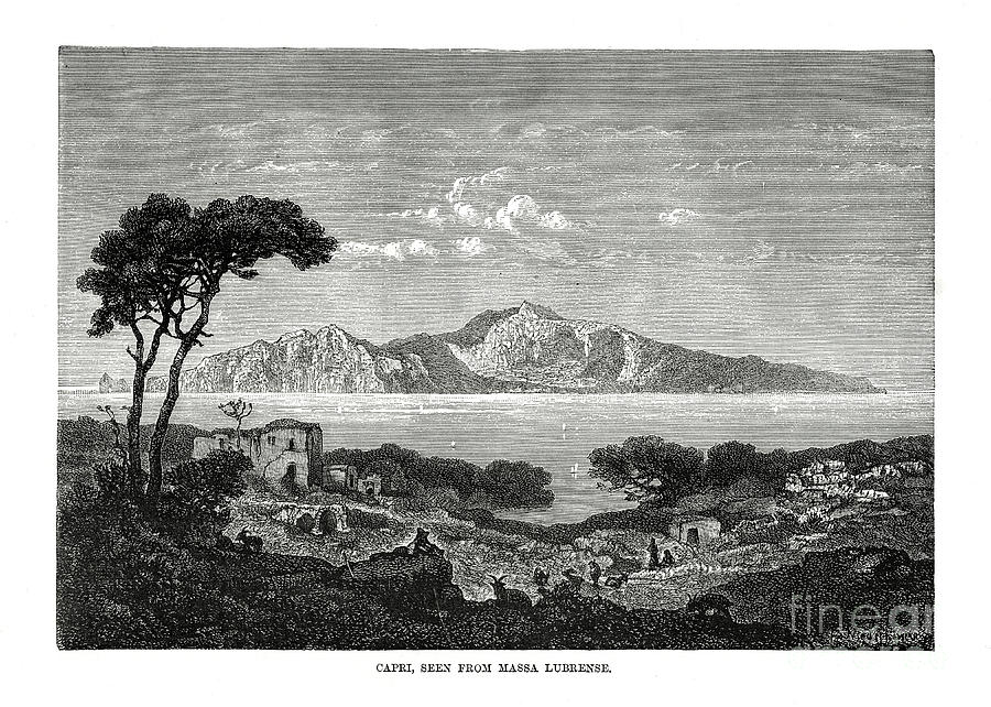 Capri Seen From Massa Lubrense, Italy Drawing by Print Collector