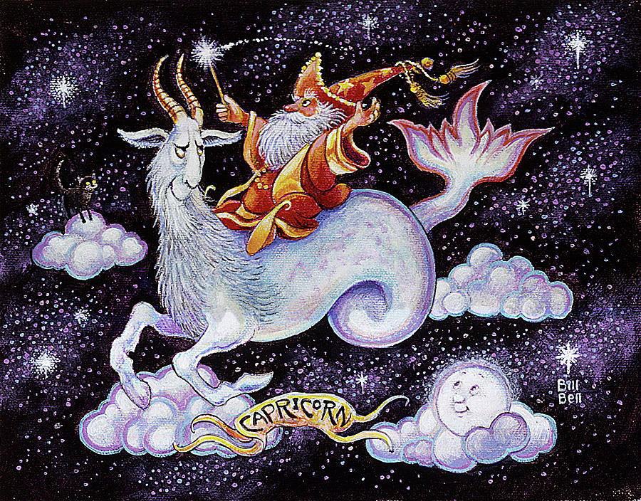 Cat Painting - Capricorn by Bill Bell