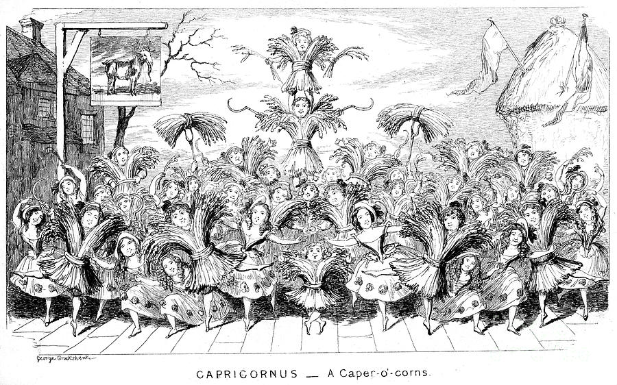 Capricornus - A Caper-o-corns, 19th Drawing by Print Collector
