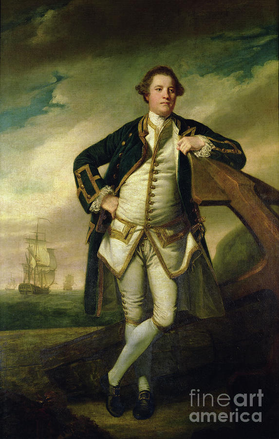 Joshua Reynolds Painting - Capt. Philemon Pownall In Naval Uniform, 1762-65 by Joshua Reynolds