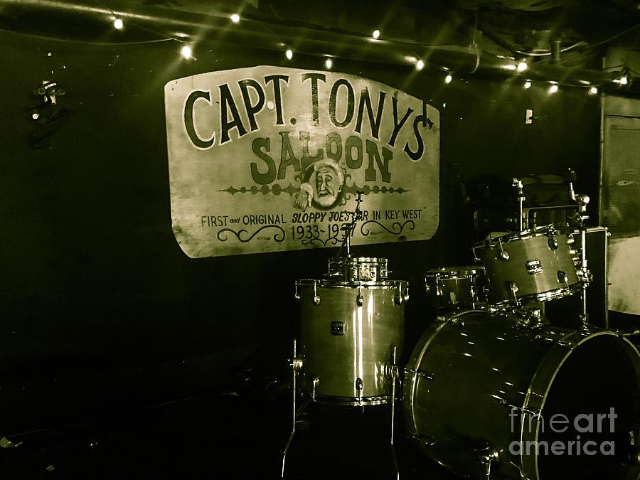 Drum Photograph - Capt. Tonys Saloon Band Night by Michael Krek