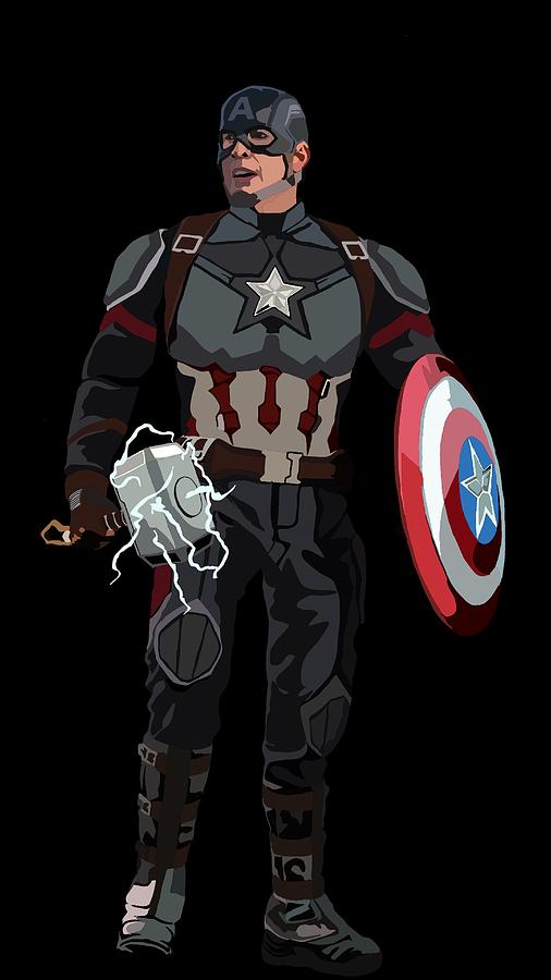 Captain America Mjolnir Avengers Endgame Digital Art by Akhil Nair - Fine  Art America