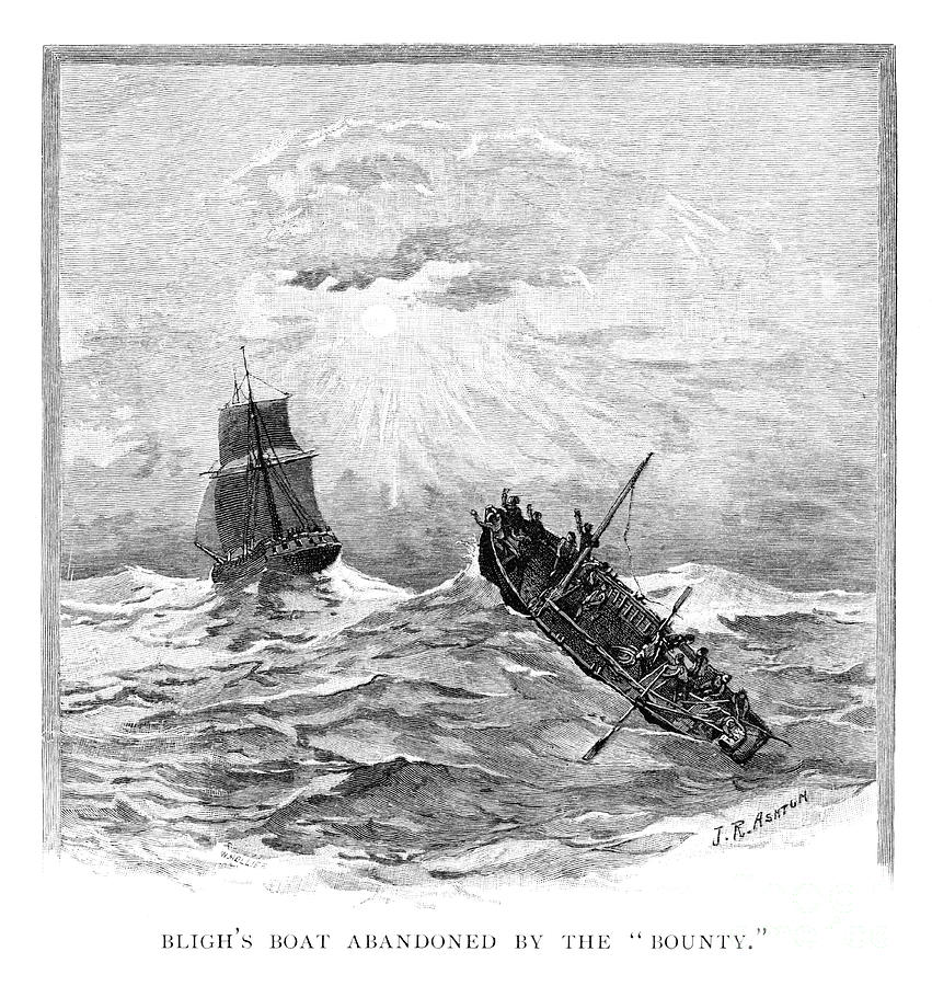 Captain Blighs Boat Abandoned Drawing by Print Collector