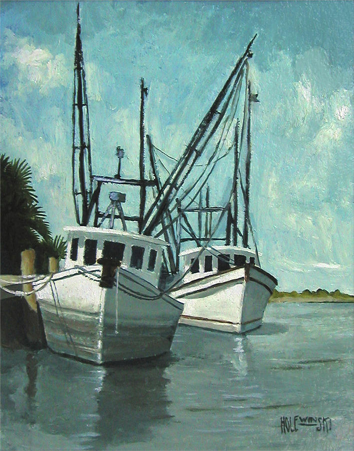 Florida Painting - Captain Fuzz and Henry by Robert Holewinski Florida Painting - Captain Fuzz and Henry by Robert Holewinski