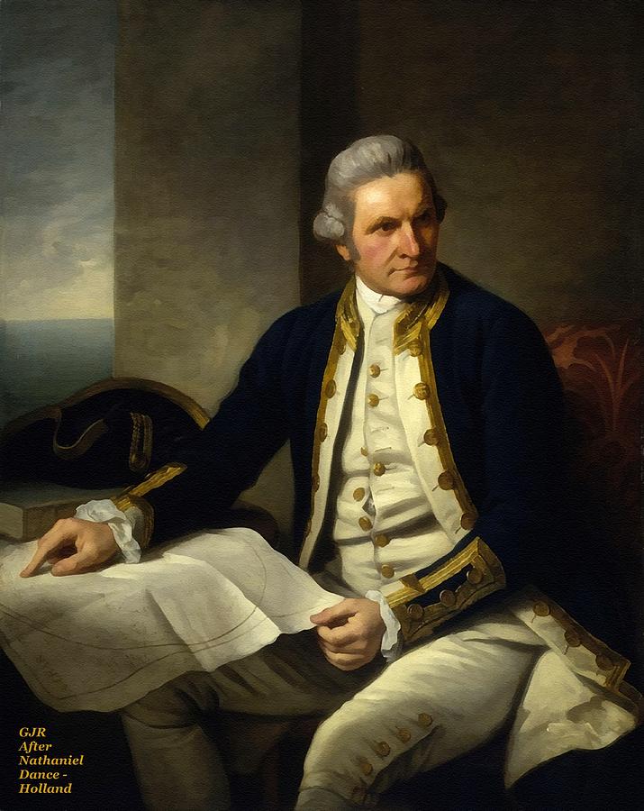 Historical Figures Digital Art - Captain James Cook After The Original Painting By Nathaniel Dance - Holland L A S by Gert J Rheeders
