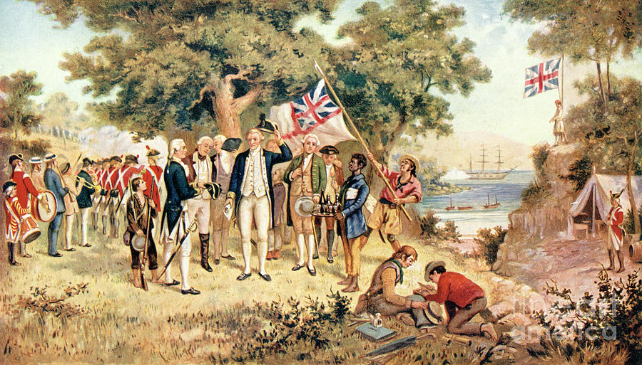 Captain James Cook Taking Possession Drawing by Print Collector