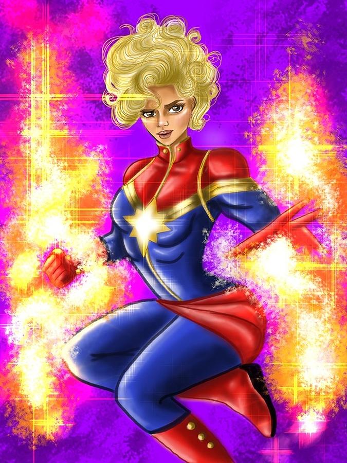 Captain Marvel Digital Art by Gleybis Diaz - Fine Art America