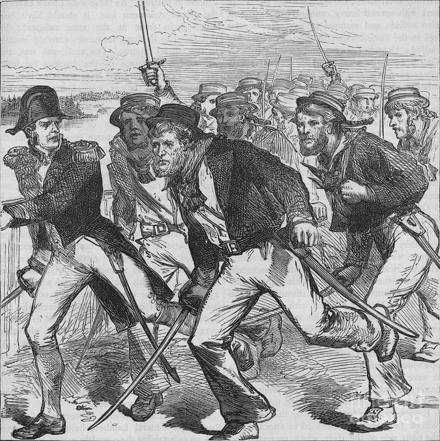 Captain Money Leading The Blue-jackets Drawing by Print Collector