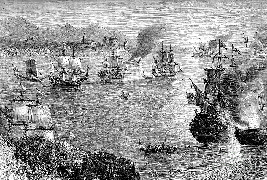 Captain Morgans Defeat Of The Spanish Drawing by Print Collector