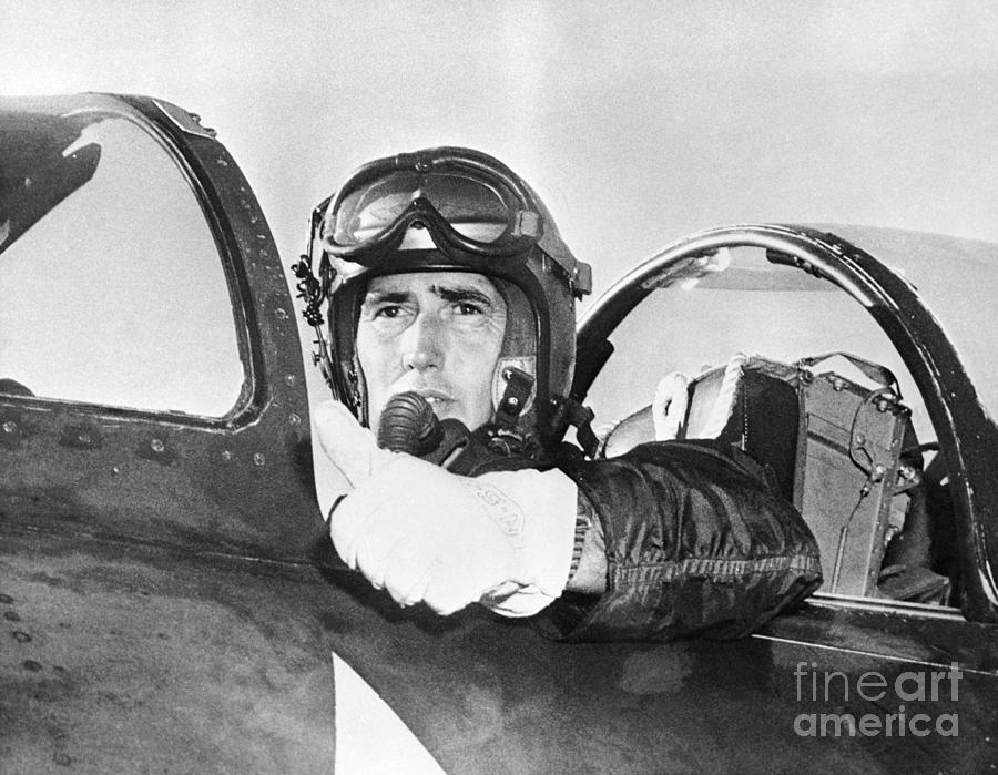 Captain Ted Williams In Airplane Cockpit Photograph by Bettmann