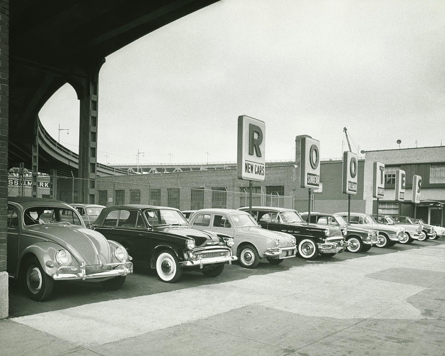 Car Dealership, B&w Photograph by George Marks