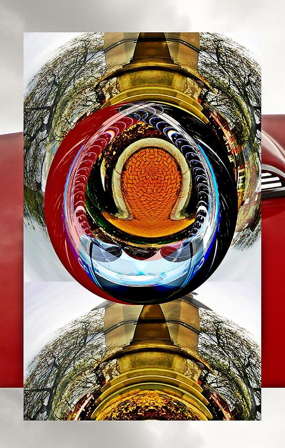 Car grille cylinder little planet as art Digital Art by Karl Rose