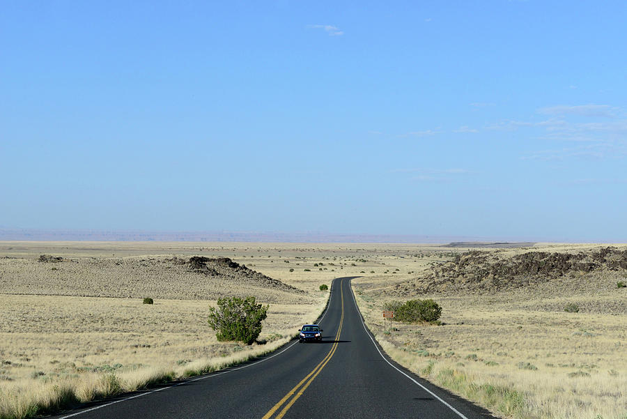 Car In Deserted Highway Digital Art by Heeb Photos