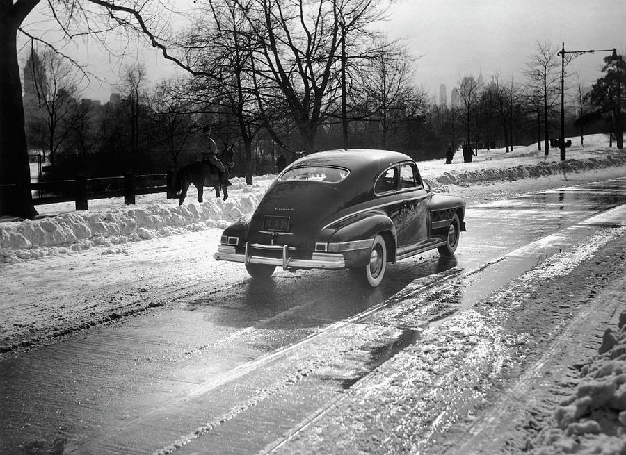 Car In The Snow Photograph by George Marks
