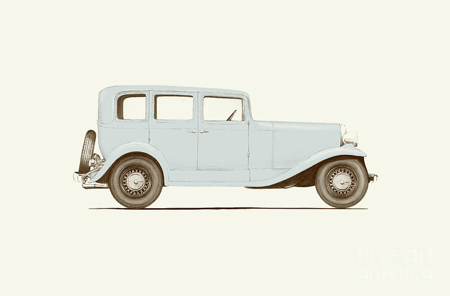 Car Of The Thirties Mixed Media by Florent Bodart