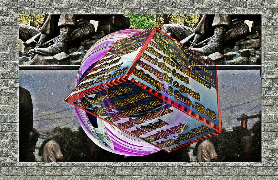 Car reflection cylinder little planet as art with text as a box Digital Art by Karl Rose