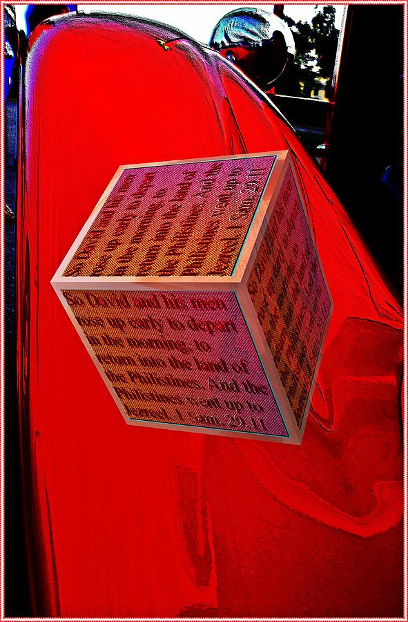 Car reflection with text as a box 3 Digital Art by Karl Rose