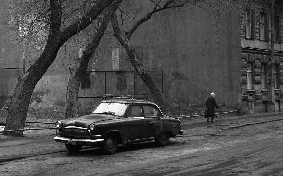 Car, Trees And Woman (from The Series "st.petersburg" And "alone") Photograph by Dieter Matthes