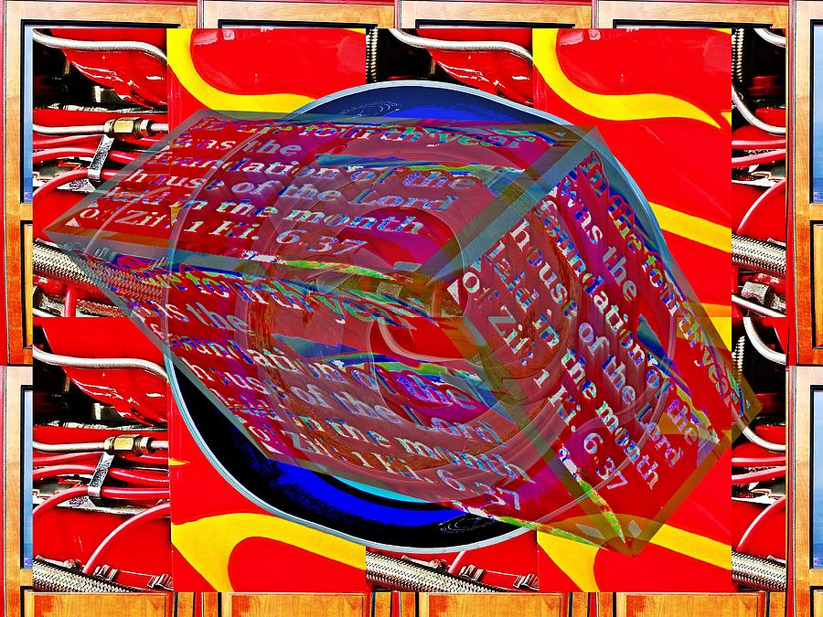 Car truck warped little planet as art with text as a box Digital Art by Karl Rose