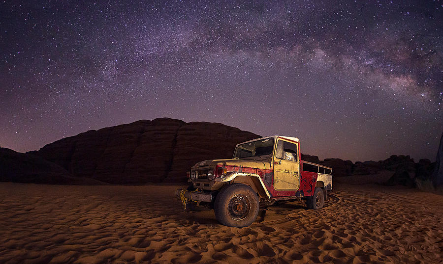 Car Under The Milkyway Galaxy Photograph by Saad Shawki Ibrahim