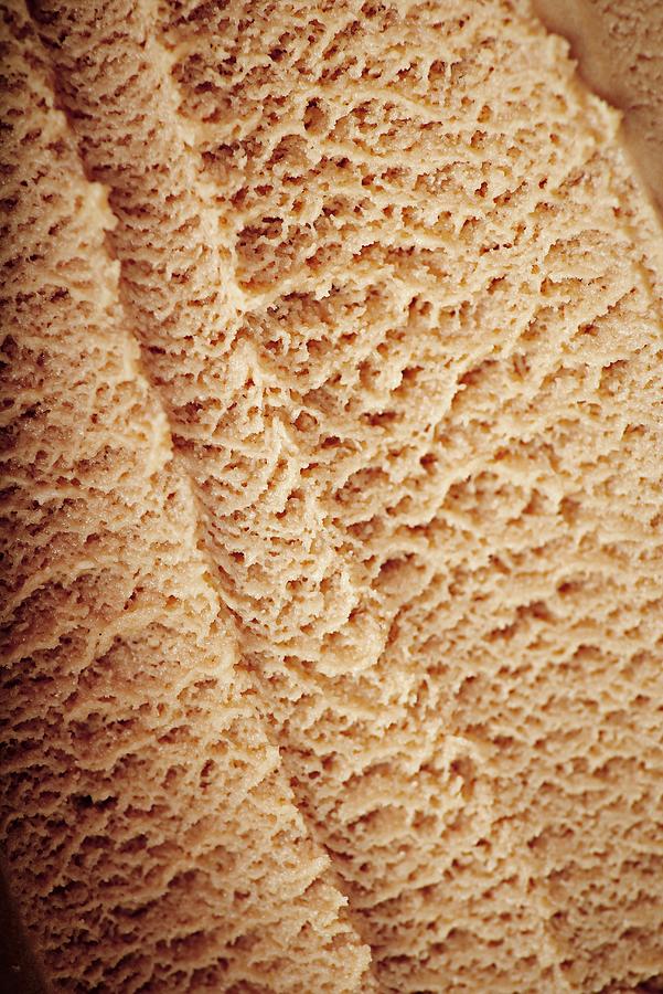 Caramel Ice Cream extreme Close-up Photograph by Egle Ma