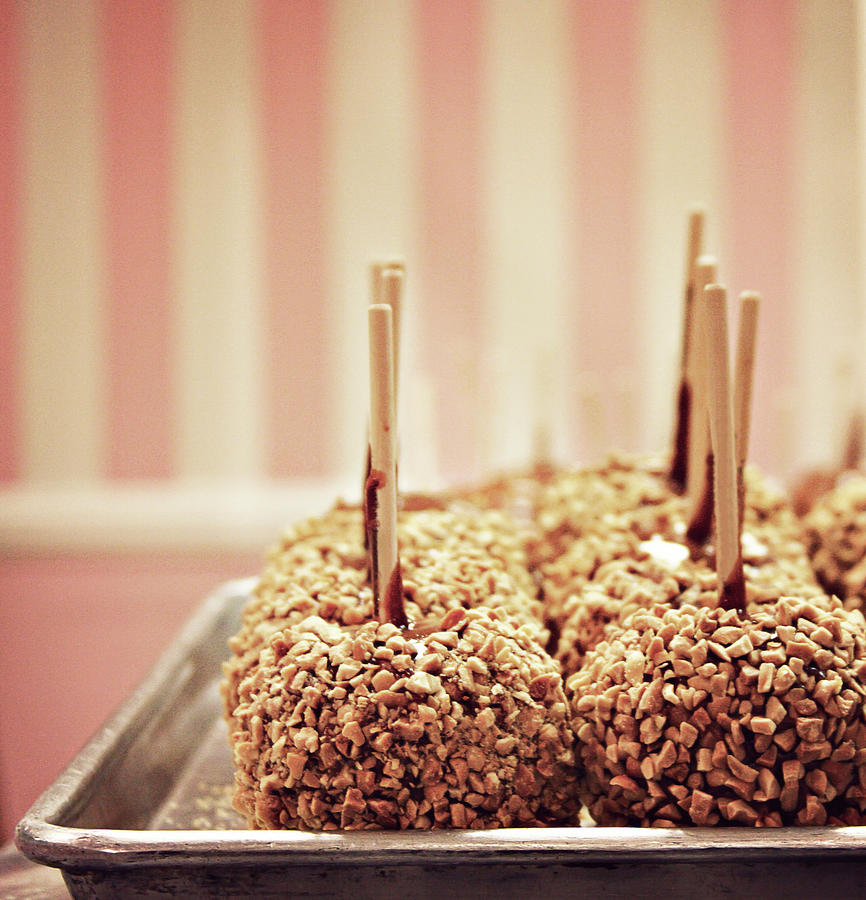 Caramel Nut Candy Apples In Pink Photograph by Shari Weaver Photography