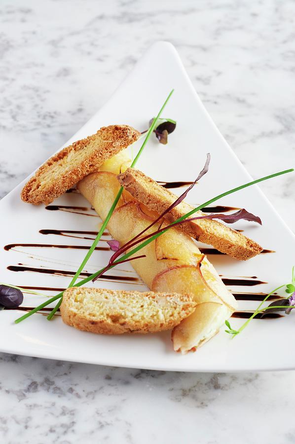 Cheese Photograph - Caramelised Goats Cheese With Toasted Bread by Tim Green