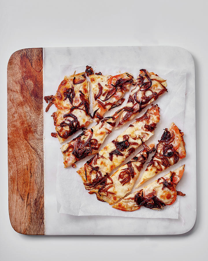 Caramelised Onion And Tomato Naan Pizza Photograph by Great Stock!