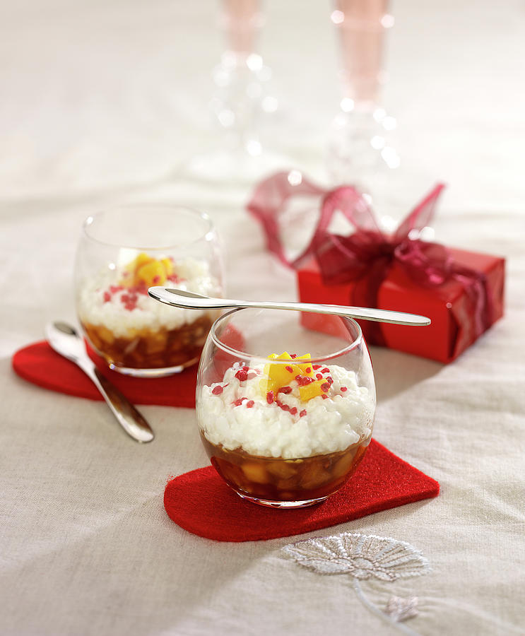 Caramelized Exotic Fruit And Coconut Japanese Pearl Puddings Photograph by Bertram