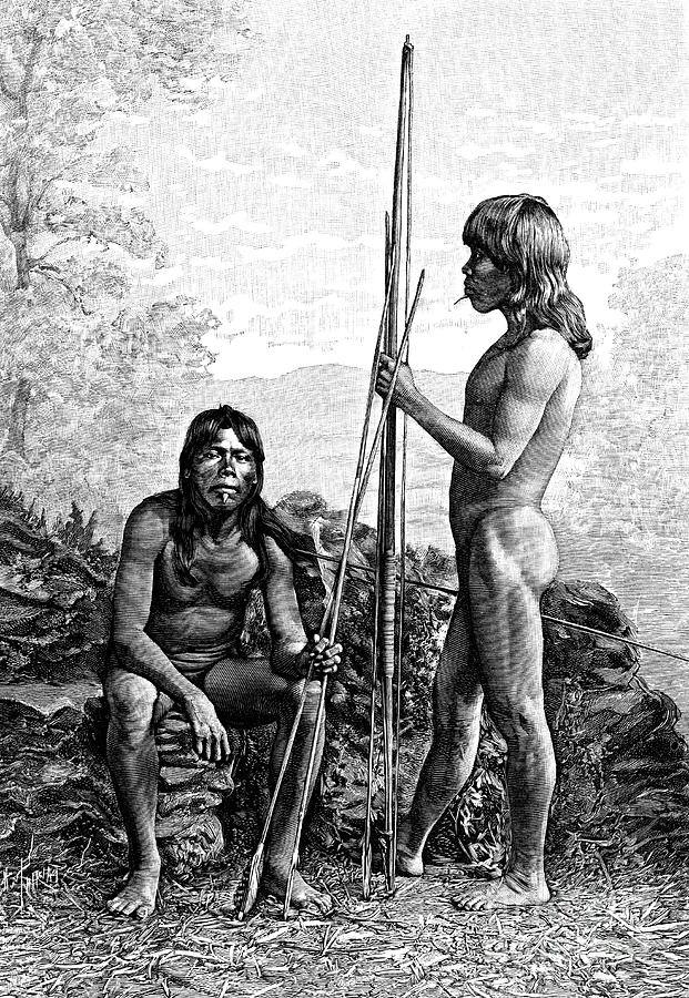 Caraya Indians, South America, 1895 Drawing by Print Collector
