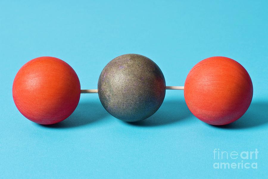 Still Life Photograph - Carbon Dioxide Molecule by Martyn F. Chillmaid/science Photo Library
