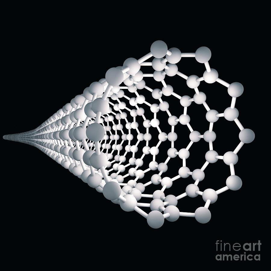 Carbon Nanotube. Illustration Photograph by Robert Brook/science Photo Library