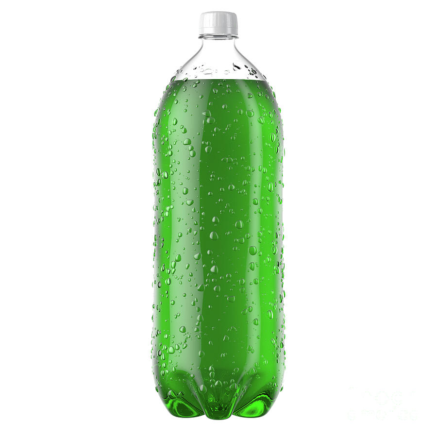green soda bottle