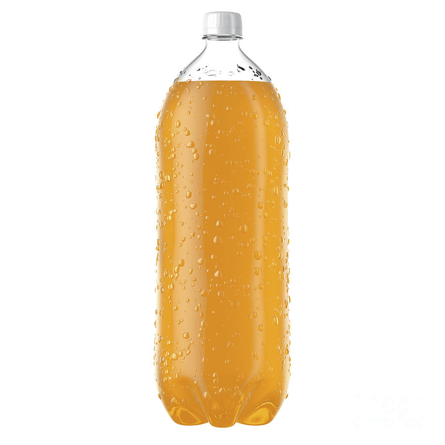 Carbonated Orange Soft Drink Plastic Bottle Digital Art