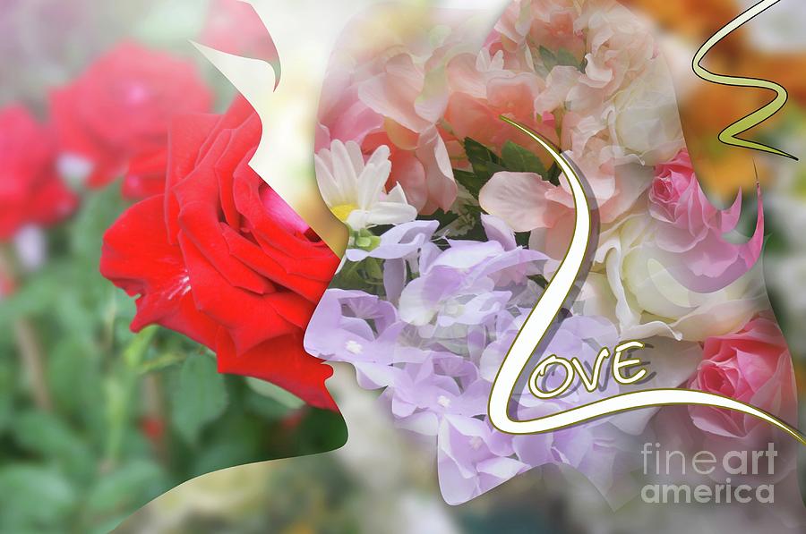 Rose Digital Art - Card lovely romantic flowers soft blur by Sorapich Pongsapan