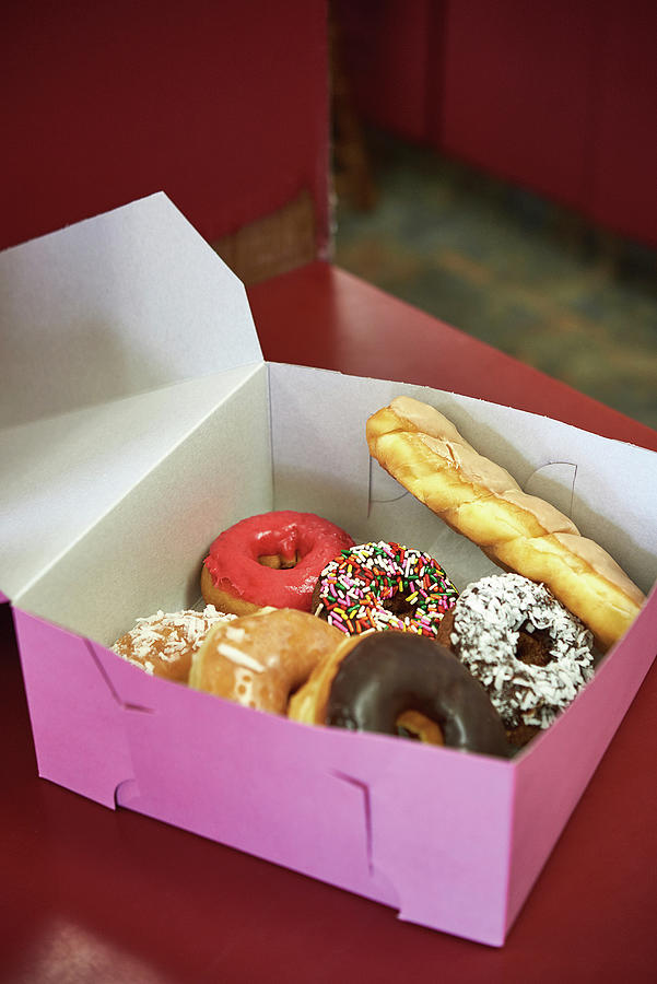 Cardboard Box With Donuts Photograph by Tre Torri