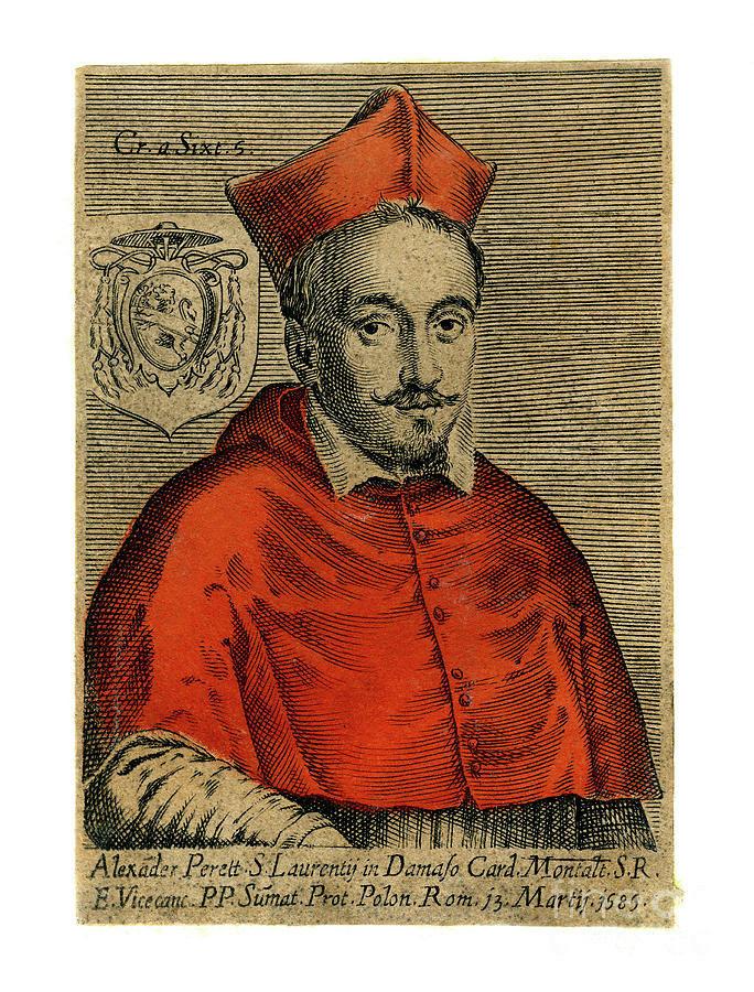 Cardinal Alexander Perett, 1585 Drawing by Print Collector