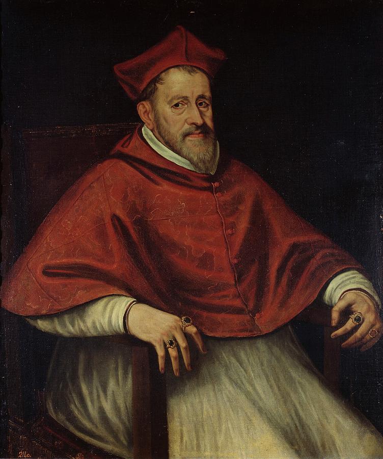 Cardinal Andreas of Austria, 16th century, Italian Sc... Painting by Tintoretto -1518-1594-