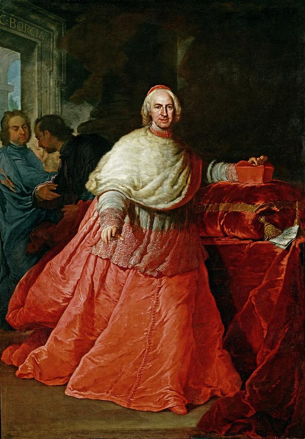 Cardinal Borja, After 1721, Italian School, Oil on canvas, 248 cm x 176 cm... Painting by Andrea Procaccini -1671-1734-