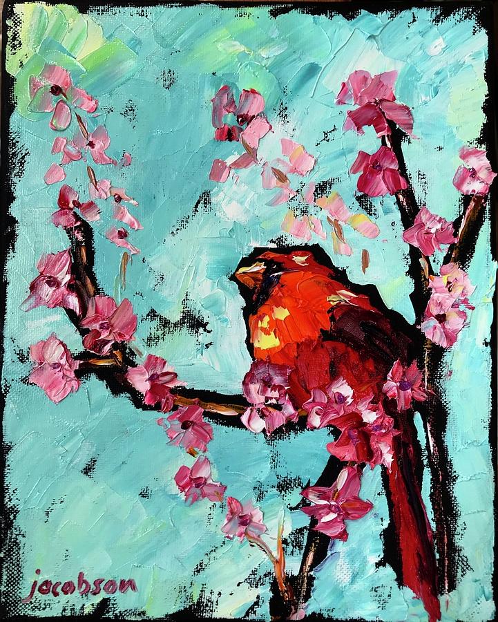 Cardinal Painting by Carrie Jacobson