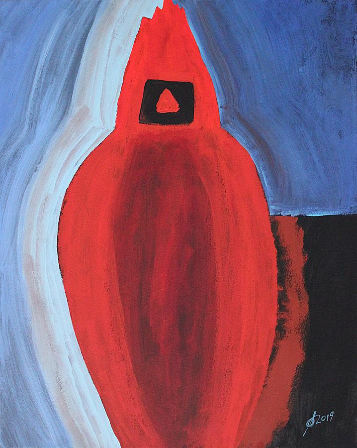 Cardinal on the Path Painting by Sol Luckman