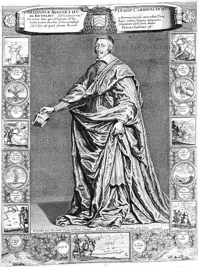 Cardinal Richelieu, C1637, 18th Century Drawing by Print Collector