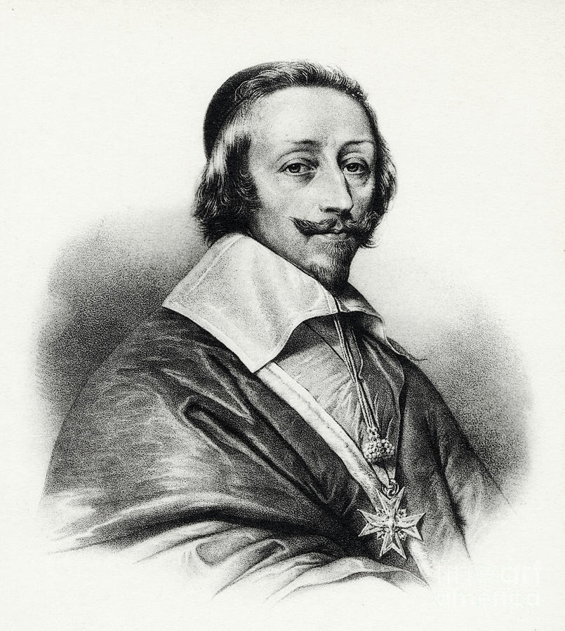 Portrait Drawing - Cardinal Richelieu by Unknown