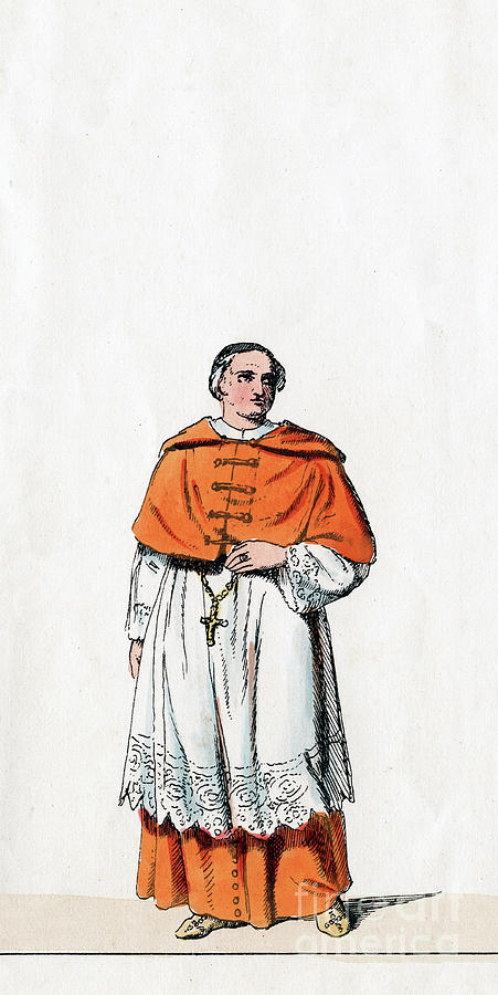 Cardinal Wolsey, Costume Design Drawing by Print Collector