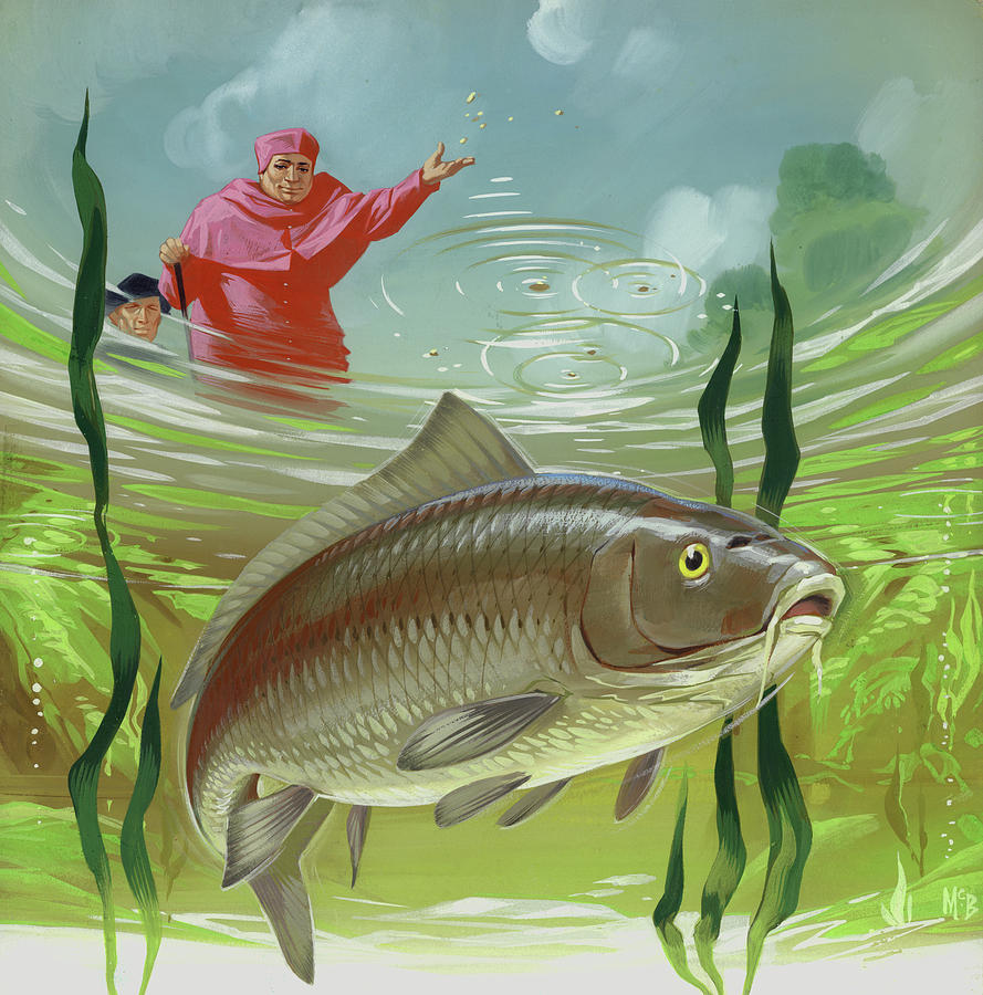 Fish Painting - Cardinal Wolsey and his Carp by Angus Mcbride